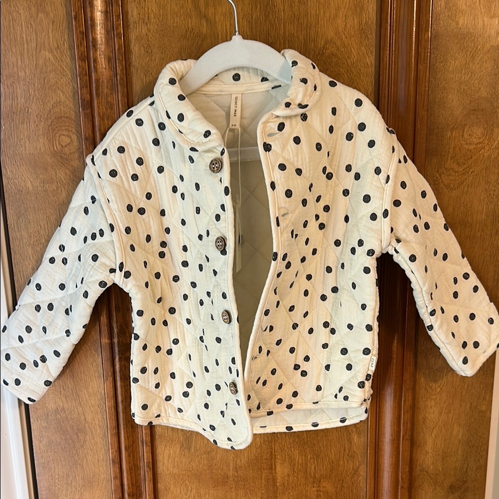 Quincy Mae White Puffer Jacket with Playful Design